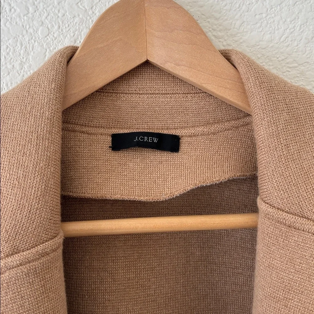 Re-Imagined J. Crew Classic Tan Cotton/Wool Blend Knit Cardigan Size Small - Picture 4 of 6